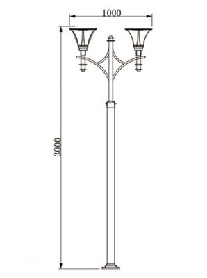 Led Solar Powered Garden Lights 10W Villa District Courtyard 3.0m Park Lawn